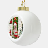 English Bulldog Christmas Keramik Kugel-Ornament (Rechts)