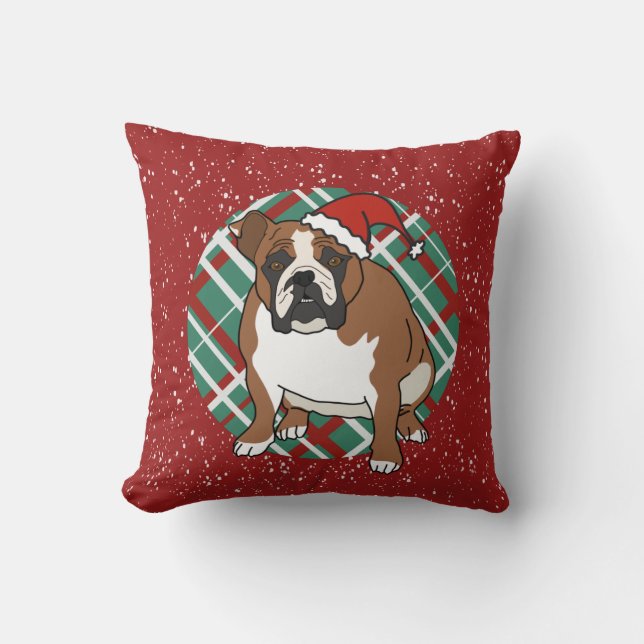 English Bulldog Christmas Kissen (Vorderseite)