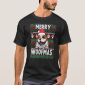 English Bulldog Christmas Lights Hund Xmas Pajama T-Shirt (Vorderseite)