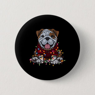 English Bulldog Christmas Niedlich Santa Pet für A Button