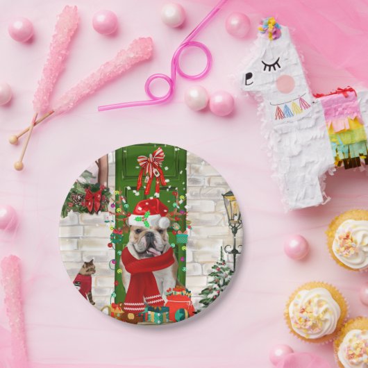 English Bulldog Christmas Pappteller (Party)