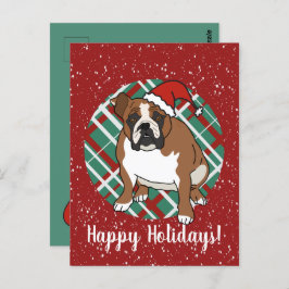 English Bulldog Christmas Postkarte