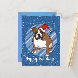 English Bulldog Christmas Postkarte