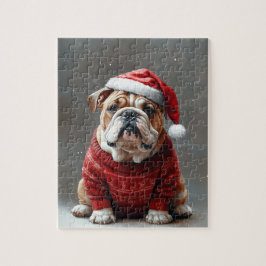 English Bulldog Christmas Puzzle