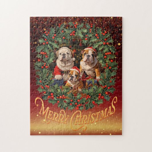 English Bulldog Christmas Puzzle (Vertikal)