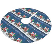 English Bulldog Christmas Santa Claus Polyester Weihnachtsbaumdecke (Schrägansicht)