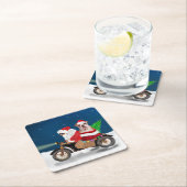 English Bulldog Christmas Santa Claus Rechteckiger Pappuntersetzer (Vor Ort)