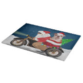 English Bulldog Christmas Santa Claus Schneidebrett (Ecke)