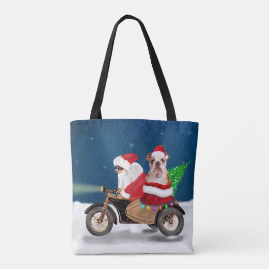 English Bulldog Christmas Santa Claus Tasche (Rückseite)