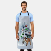 English Bulldog Christmas Schürze (Getragen)