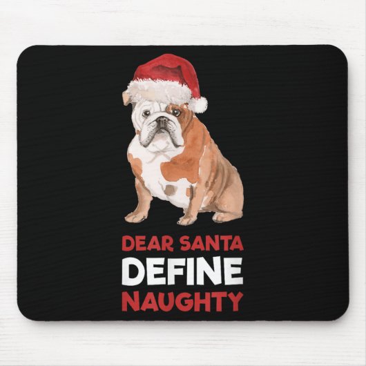 English Bulldog Christmas Shirt Sehr geehrter Herr Mousepad (Vorne)