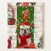 English Bulldog Christmas Throw Planer (Rückseite)