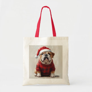 English Bulldog Christmas Tragetasche