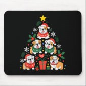 English Bulldog Christmas Tree Dog Lover Women Men Mousepad (Vorne)