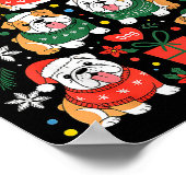 English Bulldog Christmas Tree Dog Lover Women Men Poster (Ecke)