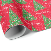 English Bulldog Christmas Tree Holiday Red Geschenkpapier (Rolleneckpunkt)