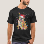 English Bulldog Christmas Tree Light Santa Reindee T-Shirt<br><div class="desc">English Bulldog Christmas Tree Light Santa Reindeer Dog Xmas</div>