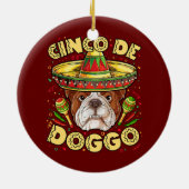 English Bulldog Cinco de Doggo Mayo Mexican Keramik Ornament (Hinten)