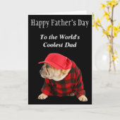 English Bulldog Cooler Vater Vatertag Karte (Gelbe Blume)