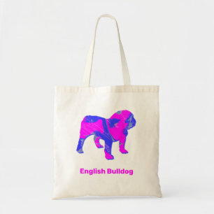 English Bulldog Crazy Hot Pink Wiederverwendbares Tragetasche