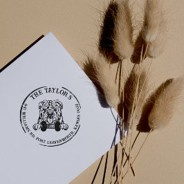 English Bulldog Custom Family Rücksendeadresse Gummistempel