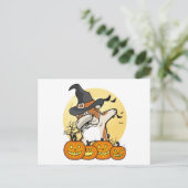 English Bulldog Dabbing Halloween Postkarte (Stehend Vorderseite)