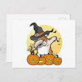 English Bulldog Dabbing Halloween Postkarte (Vorne/Hinten)