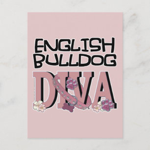 English Bulldog DIVA Postkarte