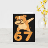 English Bulldog Dog 67 Meme Six Seven Funny Dabbin Karte (Gelbe Blume)