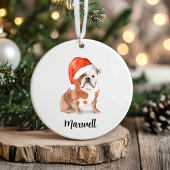 English Bulldog Dog Christmas Keramik Ornament