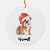 English Bulldog Dog Christmas Keramik Ornament (Vorne)