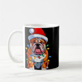 English Bulldog Dog Christmas Lights Santa Hat Xma Kaffeetasse (Links)