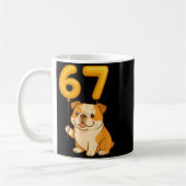 English Bulldog Dog Funny 67 Meme Six Seven Balloo Kaffeetasse (Links)