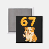 English Bulldog Dog Funny 67 Meme Six Seven Balloo Magnet (Vorderseite/Rückseite)