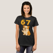 English Bulldog Dog Funny 67 Meme Six Seven Balloo T-Shirt (Vorne ganz)