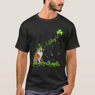 English Bulldog Dog Funny Kleeblatt St. Patrick's T-Shirt