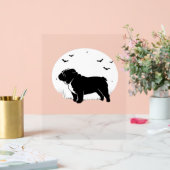 English Bulldog Dog - Halloween Moon Silhouette Ov Acrylschild (Hochzeit)