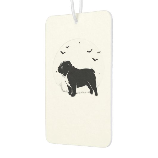 English Bulldog Dog � Halloween Moon Silhouette Ov Autolufterfrischer (Links)