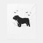 English Bulldog Dog - Halloween Moon Silhouette Ov Fleecedecke (Vorderseite)