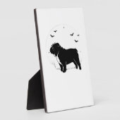 English Bulldog Dog � Halloween Moon Silhouette Ov Fotoplatte (Seite)