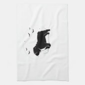 English Bulldog Dog � Halloween Moon Silhouette Ov Geschirrtuch (Vertikal)