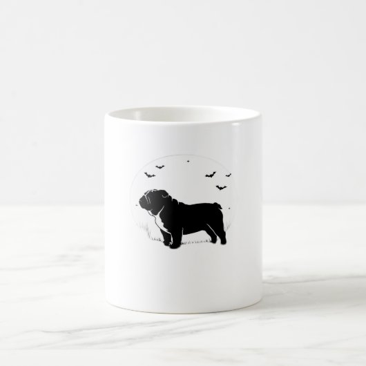 English Bulldog Dog � Halloween Moon Silhouette Ov Kaffeetasse (Mittel)