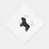 English Bulldog Dog - Halloween Moon Silhouette Ov Serviette (Ecke)