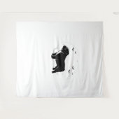 English Bulldog Dog - Halloween Moon Silhouette Ov Wandteppich (Vorderseite (Horizontal))