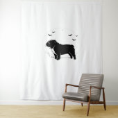 English Bulldog Dog - Halloween Moon Silhouette Ov Wandteppich (Beispiel)