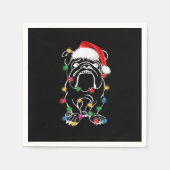 English Bulldog Dog Lights Christmas Matching Fami Serviette (Vorderseite)