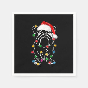 English Bulldog Dog Lights Christmas Matching Fami Serviette