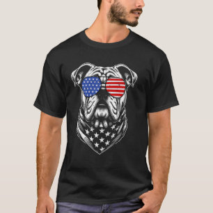 English Bulldog Dog Patriotic 4. Juli Amerikaner T-Shirt