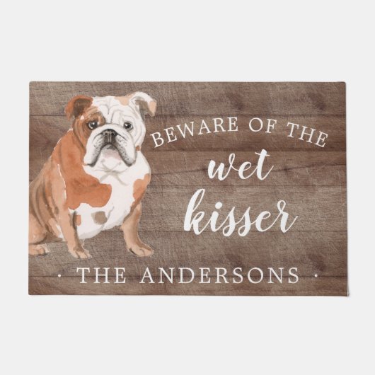 English Bulldog Dog Personalisiert Dog Mat Fußmatte (Vorderseite)