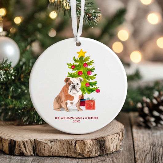 English Bulldog Dog Personalisiert Weihnachten Keramik Ornament